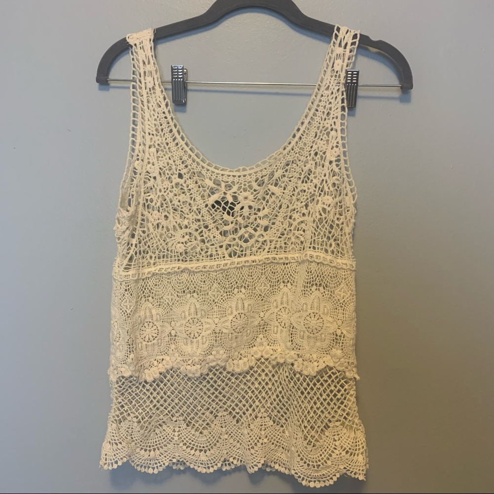 American Eagle Lace Crochet Tank Top